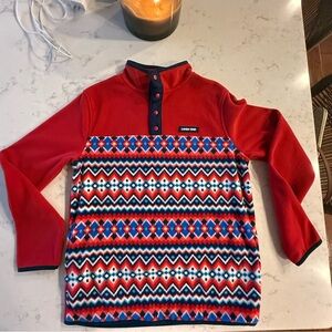 🎄🎅🏻❄️Lands' End Boy’s Size 14/16 Fairisle 1/4 Button Fleece